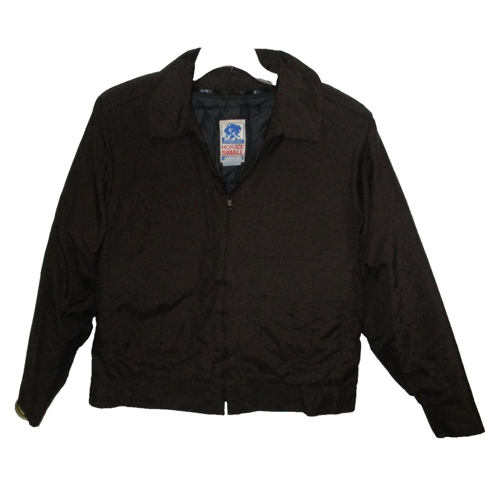 Vintage Horace Small Brown Nylon‎ Jacket Uniform Coat Mens Sz 42R Made USA